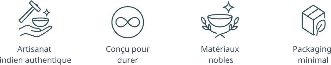 Bandeau Pictos Réassurance Accessoires Ayurvédiques