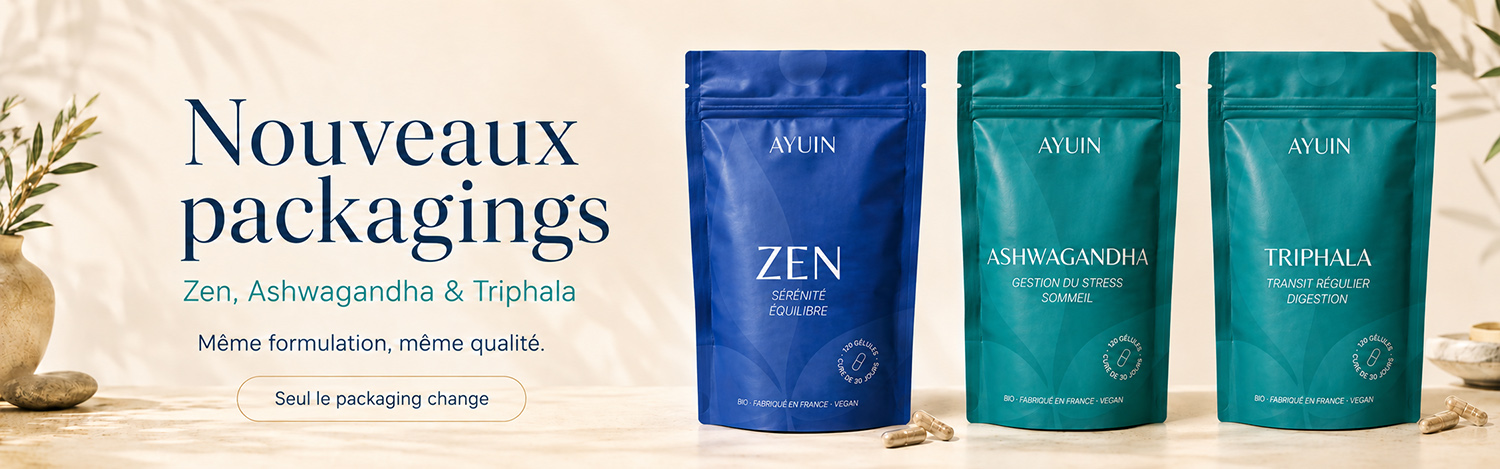 Nouveaux Packagings pour Zen, Ashwagandha & Triphala